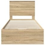 Bed Frame with Drawer Sonoma Oak 90 x 190 cm Engineered Wood