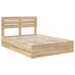 Bed Frame with Drawer Sonoma Oak 150 x 200 cm Engineered Wood