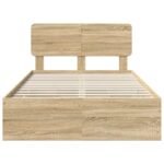 Bed Frame with Drawer Sonoma Oak 135 x 190 cm Engineered Wood