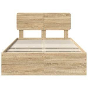 Bed Frame with Drawer Sonoma Oak 135 x 190 cm Engineered Wood