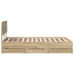 Bed Frame with Drawer Sonoma Oak 135 x 190 cm Engineered Wood