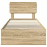 Bed Frame with Drawer Sonoma Oak 90 x 190 cm Engineered Wood