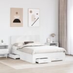 Bed Frame with Headboard White 150 x 200 cm Engineered Wood