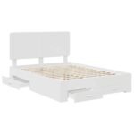 Bed Frame with Headboard White 150 x 200 cm Engineered Wood