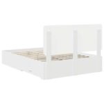 Bed Frame with Headboard White 150 x 200 cm Engineered Wood