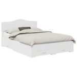 Bed Frame with Headboard White 150 x 200 cm Engineered Wood