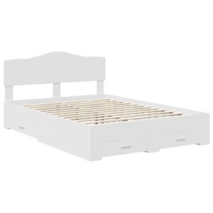 Bed Frame with Headboard White 150 x 200 cm Engineered Wood
