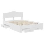 Bed Frame with Headboard White 150 x 200 cm Engineered Wood