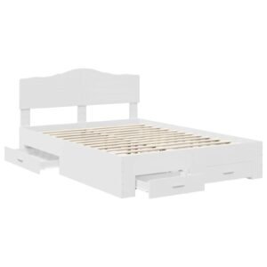 Bed Frame with Headboard White 150 x 200 cm Engineered Wood