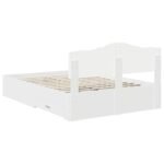 Bed Frame with Headboard White 150 x 200 cm Engineered Wood