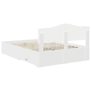 Bed Frame with Headboard White 150 x 200 cm Engineered Wood