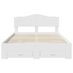 Bed Frame with Headboard White 150 x 200 cm Engineered Wood