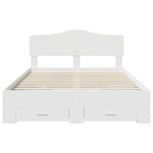 Bed Frame with Headboard White 150 x 200 cm Engineered Wood