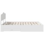 Bed Frame with Headboard White 150 x 200 cm Engineered Wood