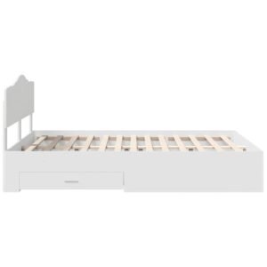 Bed Frame with Headboard White 150 x 200 cm Engineered Wood