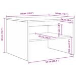Coffee Table White 60 x 50 x 40 cm Engineered Wood