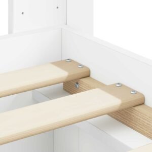 Bed Frame with Storage and Headboard White 90 x 190 cm