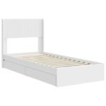 Bed Frame with Storage and Headboard White 90 x 190 cm