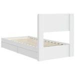 Bed Frame with Storage and Headboard White 90 x 190 cm