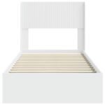 Bed Frame with Storage and Headboard White 90 x 190 cm
