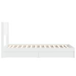 Bed Frame with Storage and Headboard White 90 x 190 cm