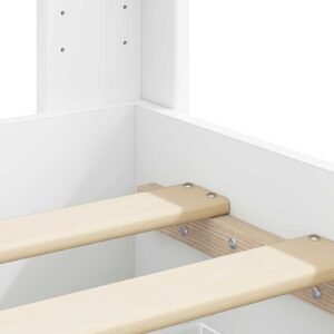 Bed Frame with Storage and Headboard White 150 x 200 cm