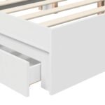 Storage Bed with Headboard White 150 x 200 cm Engineered Wood