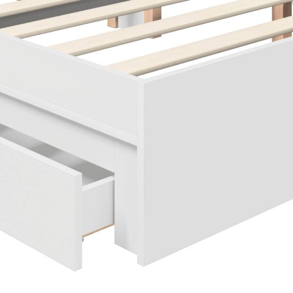 Storage Bed with Headboard White 150 x 200 cm Engineered Wood