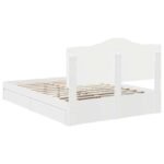 Storage Bed with Headboard White 150 x 200 cm Engineered Wood
