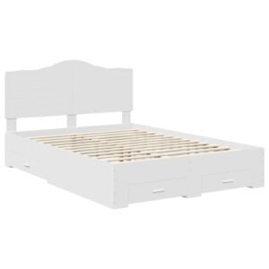 Bed Frame with Headboard White 150 x 200 cm Engineered Wood