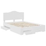 Bed Frame with Headboard White 150 x 200 cm Engineered Wood