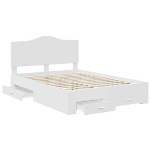 Bed Frame with Headboard White 150 x 200 cm Engineered Wood