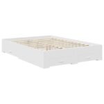 Bed Frame with Headboard White 150 x 200 cm Engineered Wood
