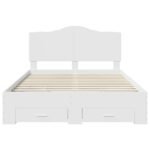 Bed Frame with Headboard White 150 x 200 cm Engineered Wood