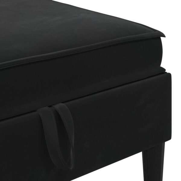 Sofa Stool with Storage Black Velvet