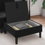 Sofa Stool with Storage Black Velvet