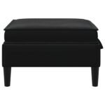 Sofa Stool with Storage Black Velvet