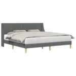 Bed Frame with Headboard Dark Grey 180 x 200 cm Velvet