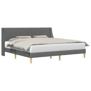 Bed Frame with Headboard Dark Grey 180 x 200 cm Velvet