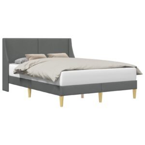 Bed Frame with Headboard Dark Grey Velvet