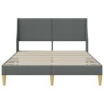 Bed Frame with Headboard Dark Grey Velvet