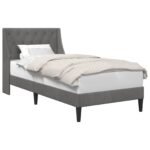 Bed Frame with Headboard Dark Grey 90 x 190 cm Velvet