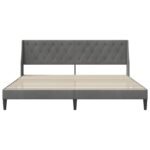 Bed Frame with Headboard Dark Grey 180 x 200 cm Velvet
