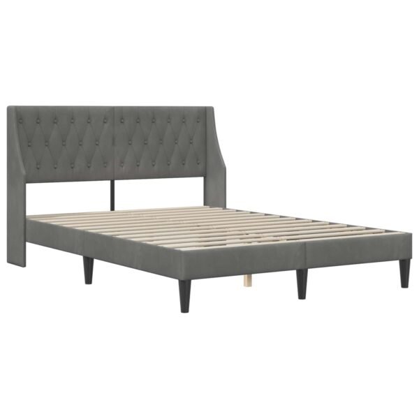 Bed Frame with Headboard Dark Grey Velvet