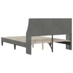 Bed Frame with Headboard Dark Grey Velvet