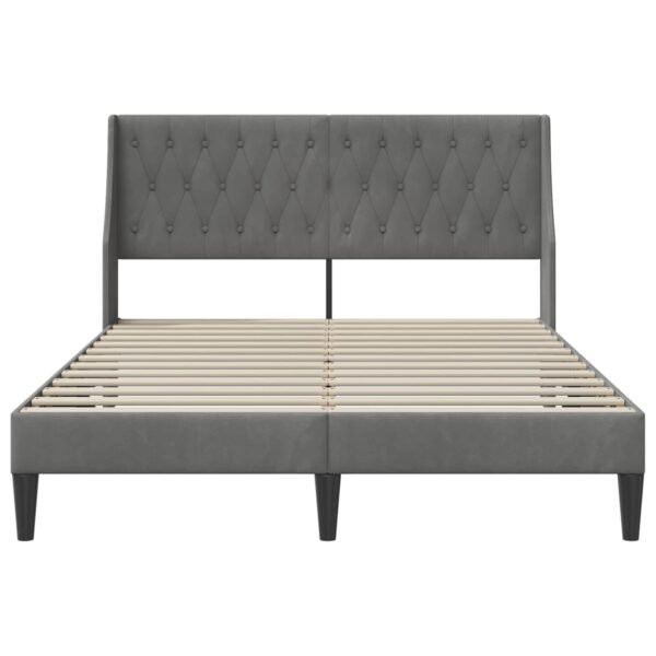 Bed Frame with Headboard Dark Grey Velvet