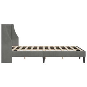 Bed Frame with Headboard Dark Grey Velvet