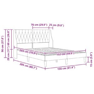 Bed Frame with Headboard Dark Grey Velvet
