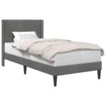 Bed Frame with Headboard Dark Grey 90 x 190 cm Velvet