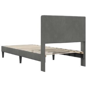 Bed Frame with Headboard Dark Grey 90 x 190 cm Velvet